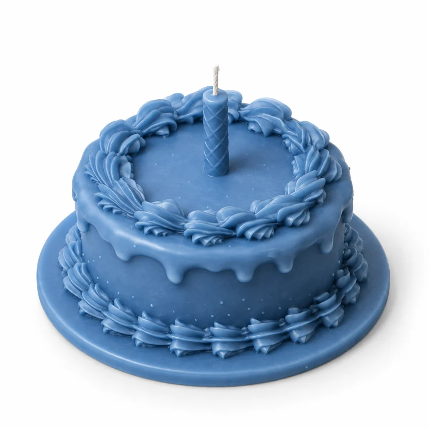 Blue birthday cake candle