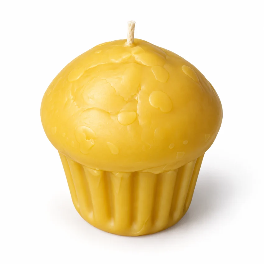 Yellow muffin candle